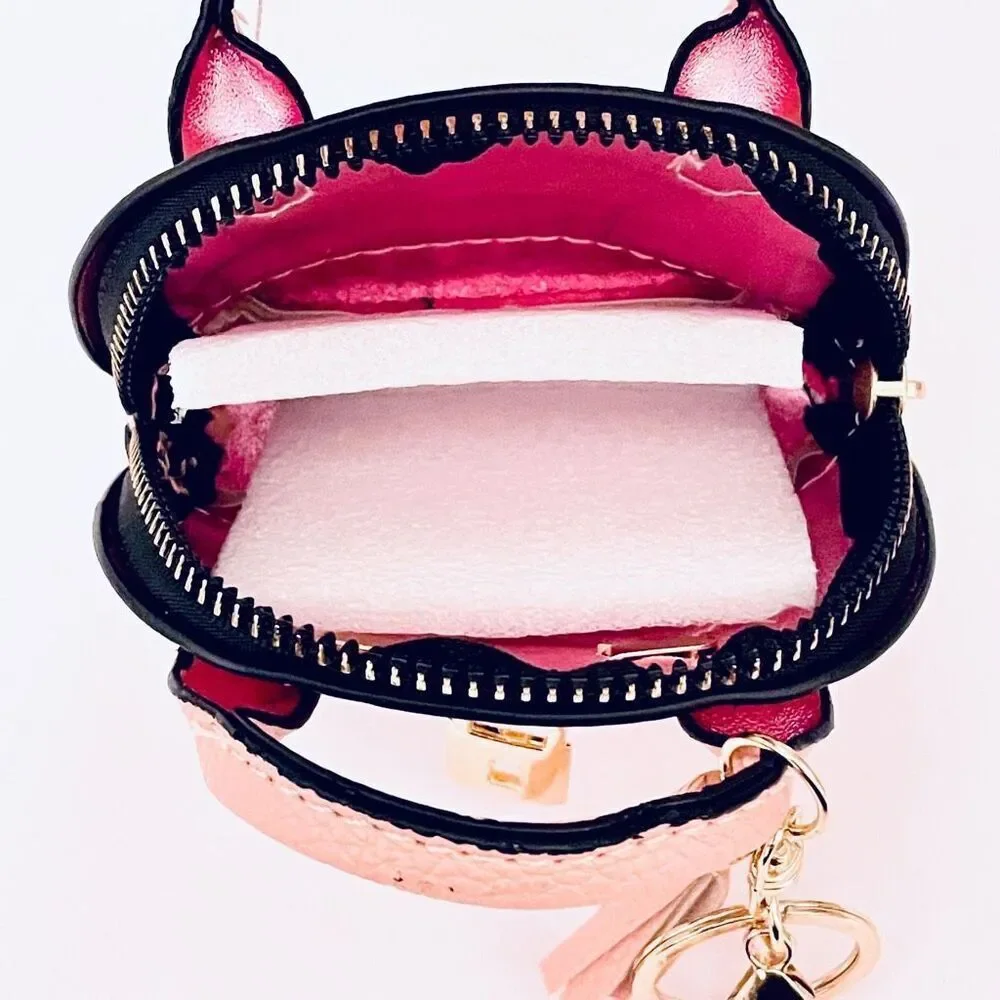 NWT Gorgeous Pink Pu Leather Purse Bag Charm Lobster Keyring Keyholder Keyring